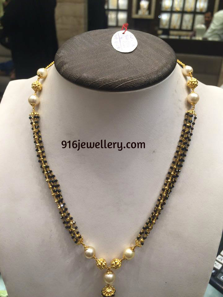 black spinel beads chain designs latest 2015 SUDHAKAR GOLD WORKS