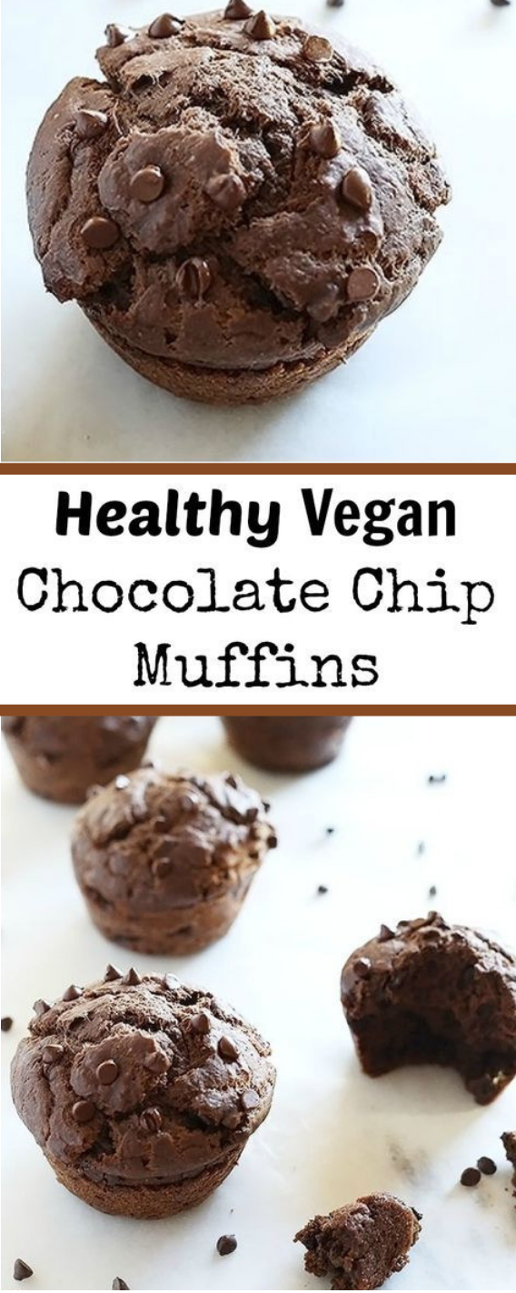 HEALTHY VEGAN CHOCOLATE CHIP MUFFINS #muffins #cake