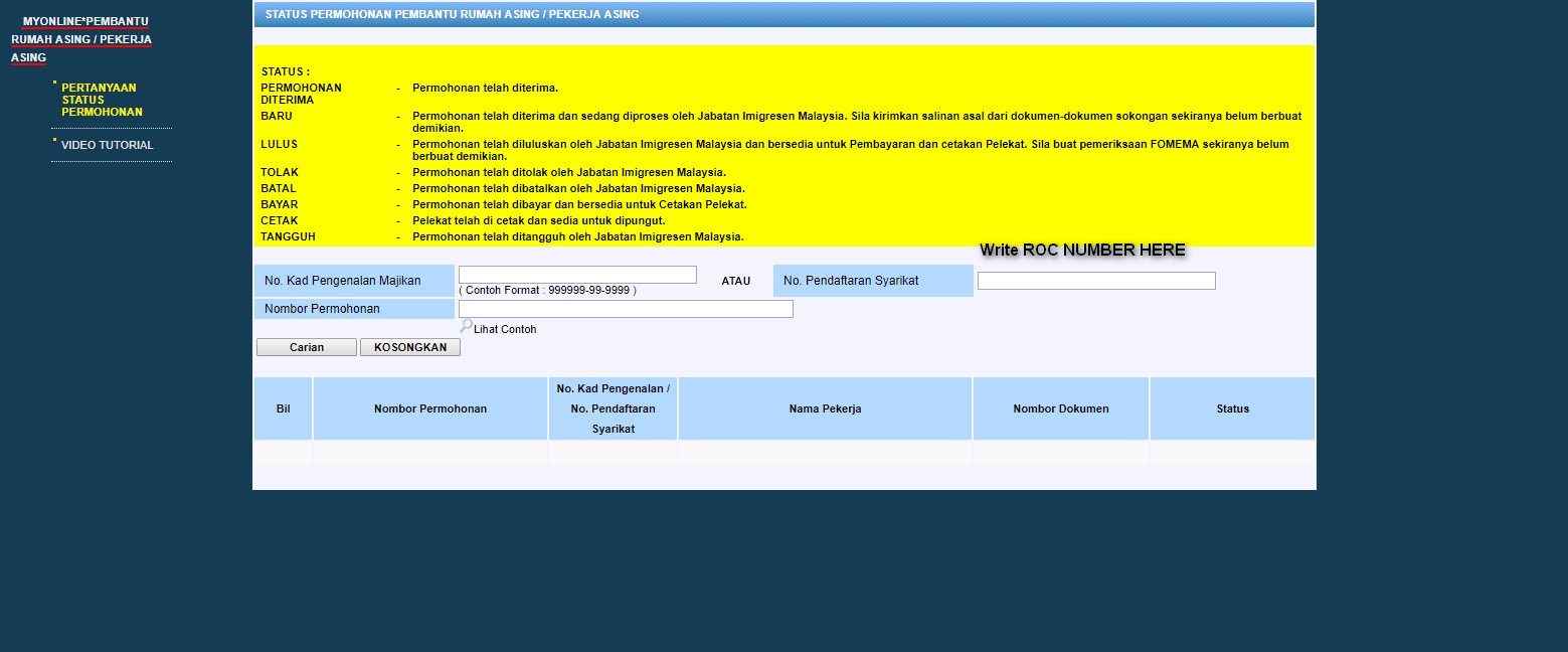 Check Malaysia's General Work Permit Status