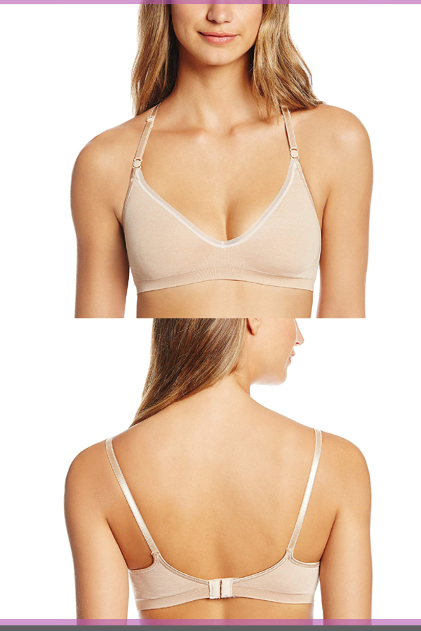 Collection Seamless Soft Rosme Womens Padded Bra With Detachable Straps