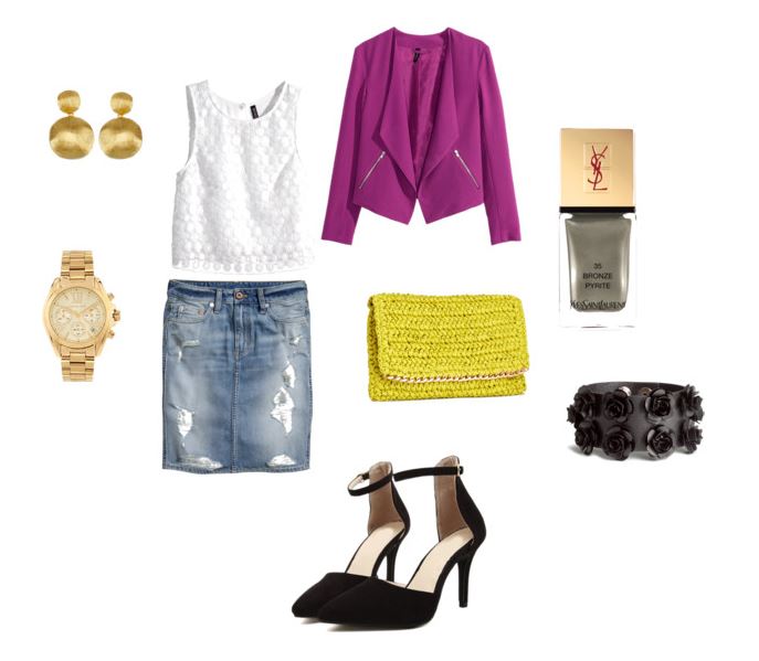 Letnia stylizacja z fuksjowym akcentem