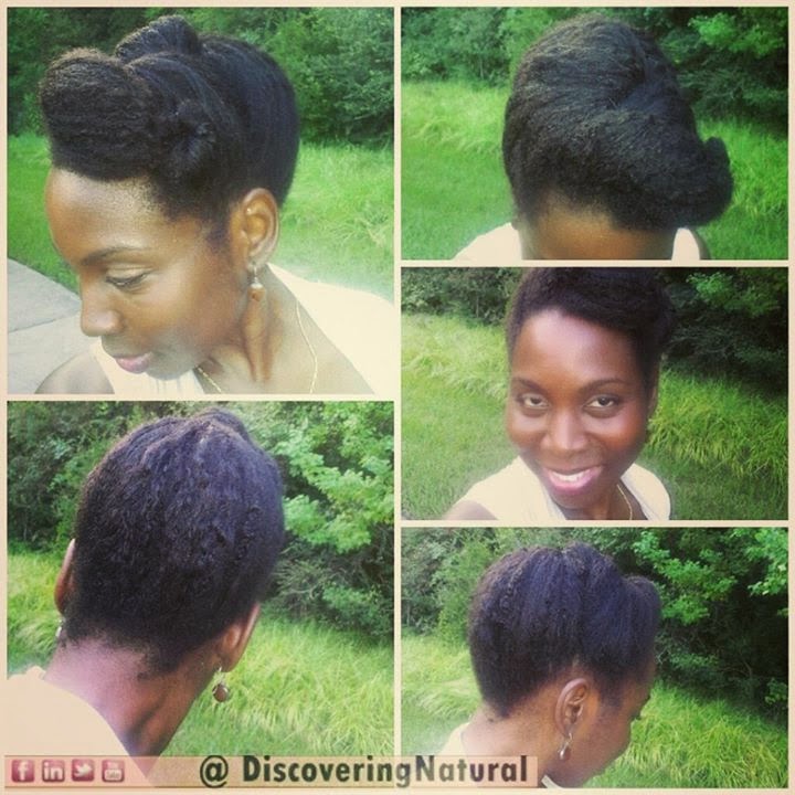 Natural Hair Updo with Side Pompadour