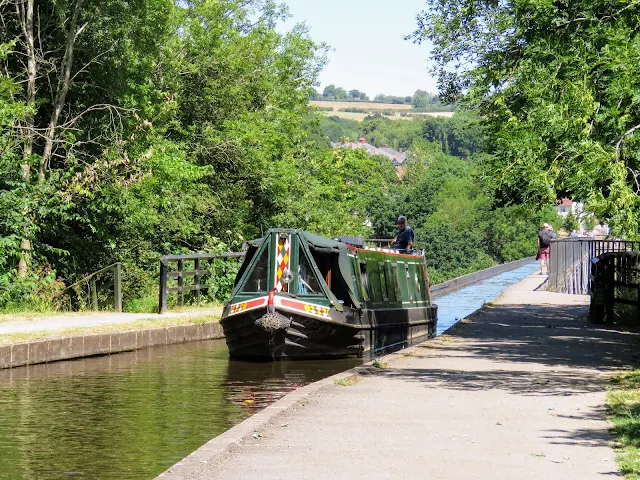 North Wales points of interest: Canal boat at Pontcysyllte Aqueduct