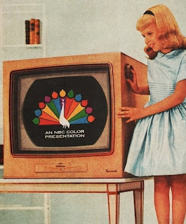 vintage TV set with colour picture