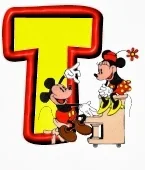 Lindo alfabeto de Mickey y Minnie tocando el piano T.