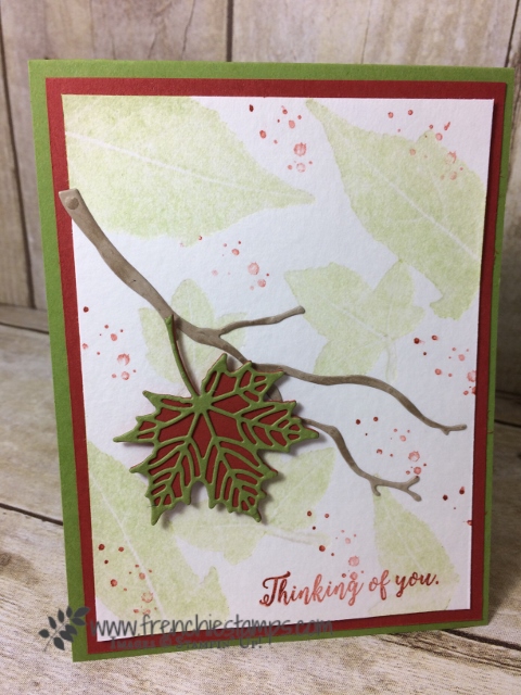 Big Shot leave press impression, Seasonal Layers Thinlits, Stampin'Up! Frenchiestamps,