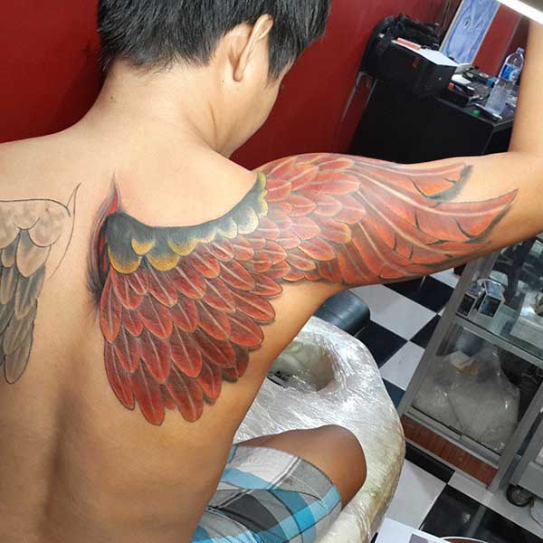 devil and angel wing tattoo devil and angel wing tattoo