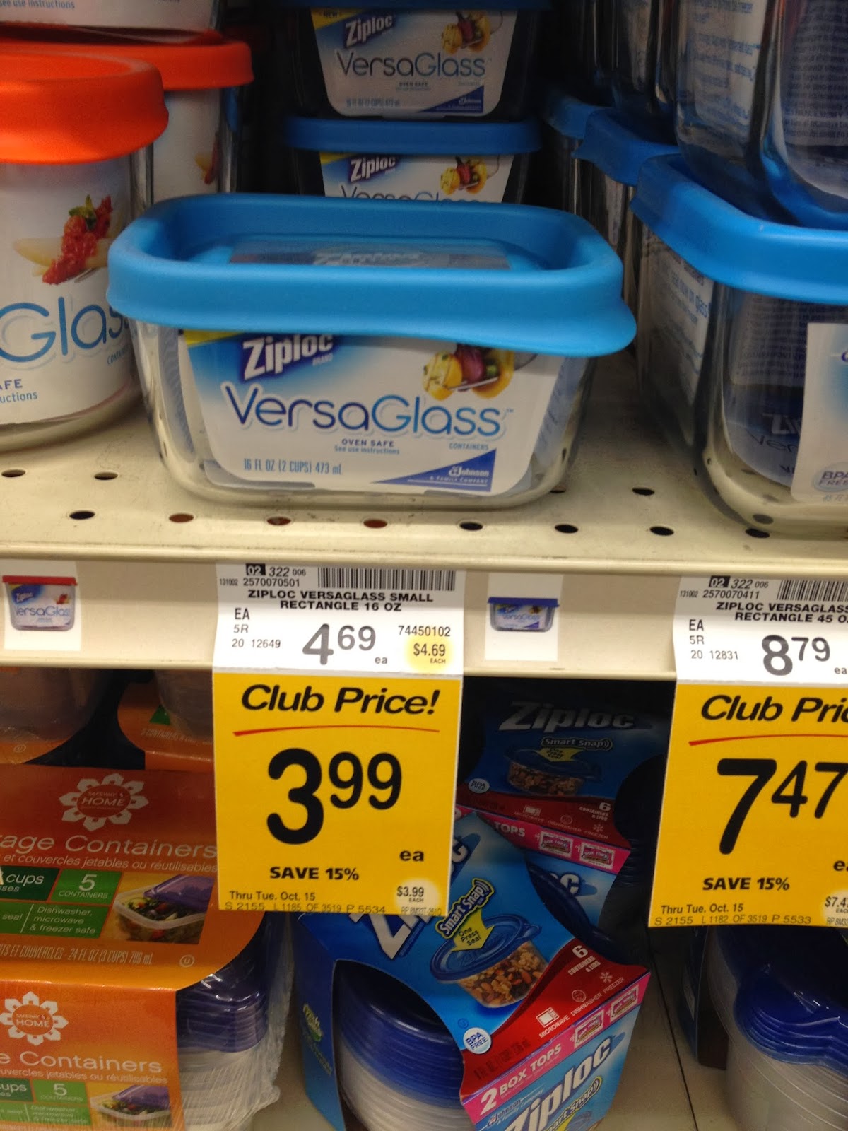 Daddy aves The Bank Ziploc Versa Glass Containers as low as 0.50 Each