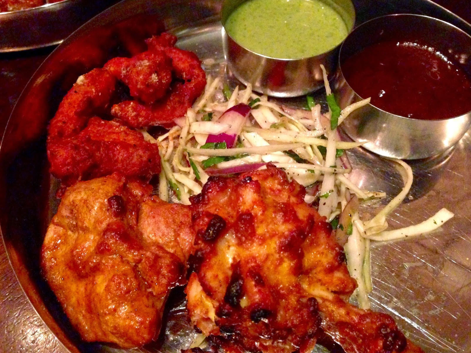 chicken mix starter at raja monkey hall green birmingham, food blogger review