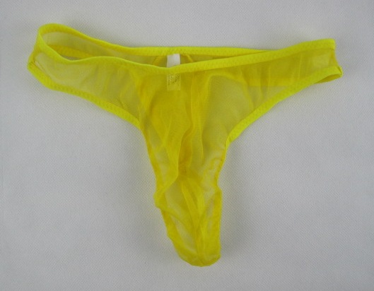 FASHION CARE 2U: UM172 Yellow Sexy Mesh Transparent Men's Underwear T ...