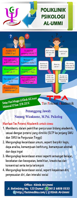 Banner Tes Potensi Akademik (TPA) Poliklinik Psikologi Al-Ummi Contoh Banner, Spanduk, Logo dan Brosur Usaha