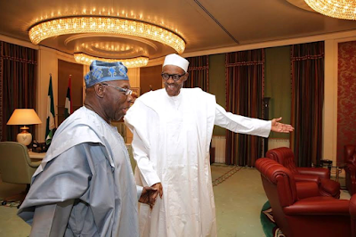 5 Photos: Former President Obasanjo visits President Buhari at the state house