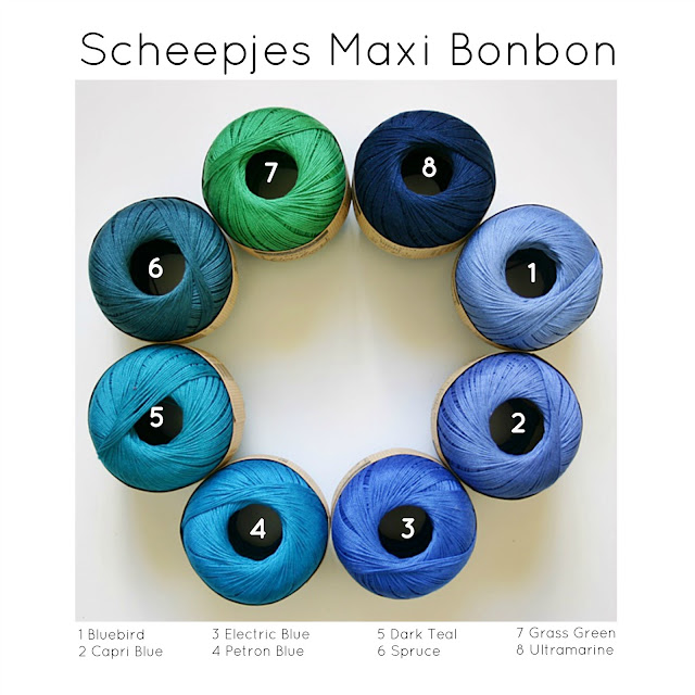 Scheepjes Maxi Bonbon Yarn -- 100% Mercerized Cotton in 87 Colors