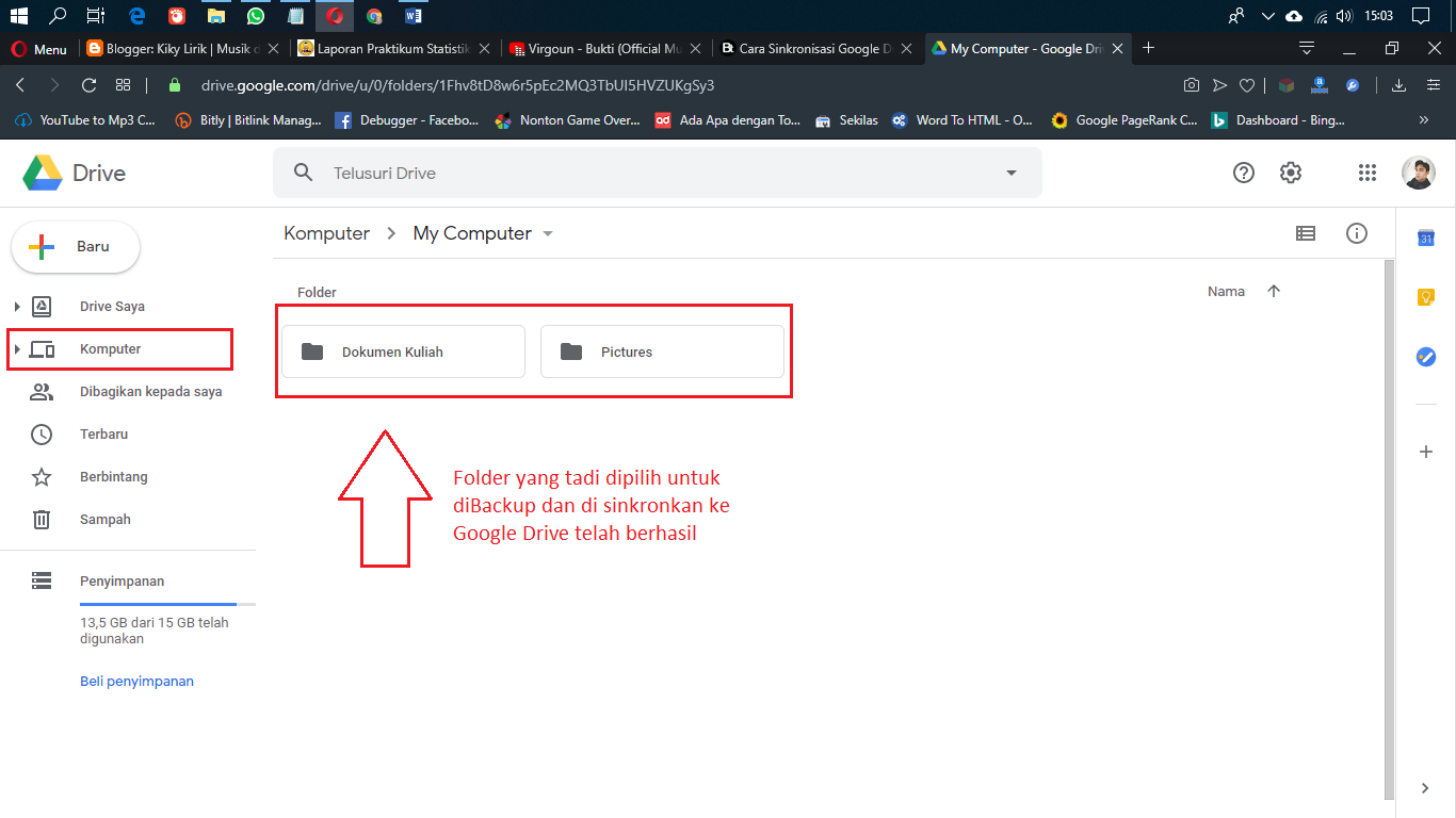 Cara sinkronisasi backup Google Drive