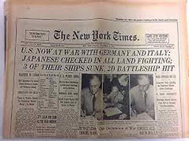 NY Times, 12 December 1941 worldwartwo.filminspector.com