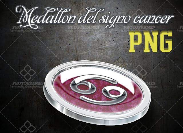 Medallón del signo zodiacal cancer en png con fondo transparente