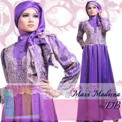 Model Busana Gamis Batik Kombinasi Brokat Modern Model Busana Gamis Batik Kombinasi Brokat Modern