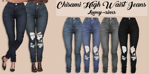 Chisami High Waist Jeans - Lumy-sims