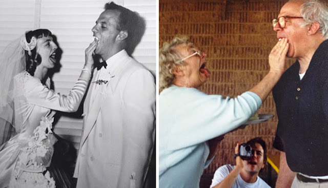 Casais que recriaram a mesma foto, o antes e hoje elfandarilha