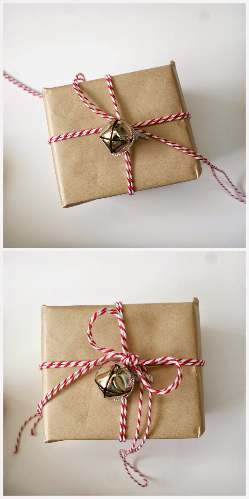 Beautiful Gift Wrapping Ideas on a Budget - Adding Silver Bells and Bakers Twine for a Festive Touch