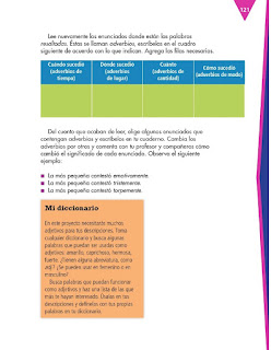 Apoyo Primaria Español 3er grado Bloque 4 lección 2 Práctica del lenguaje 11, Describir escenarios y personajes de cuentos para elaborar un juego