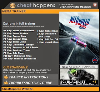 Cheats to Hapiness ! ;D: Need for Speed Rivals - Cheat Happens full trainer