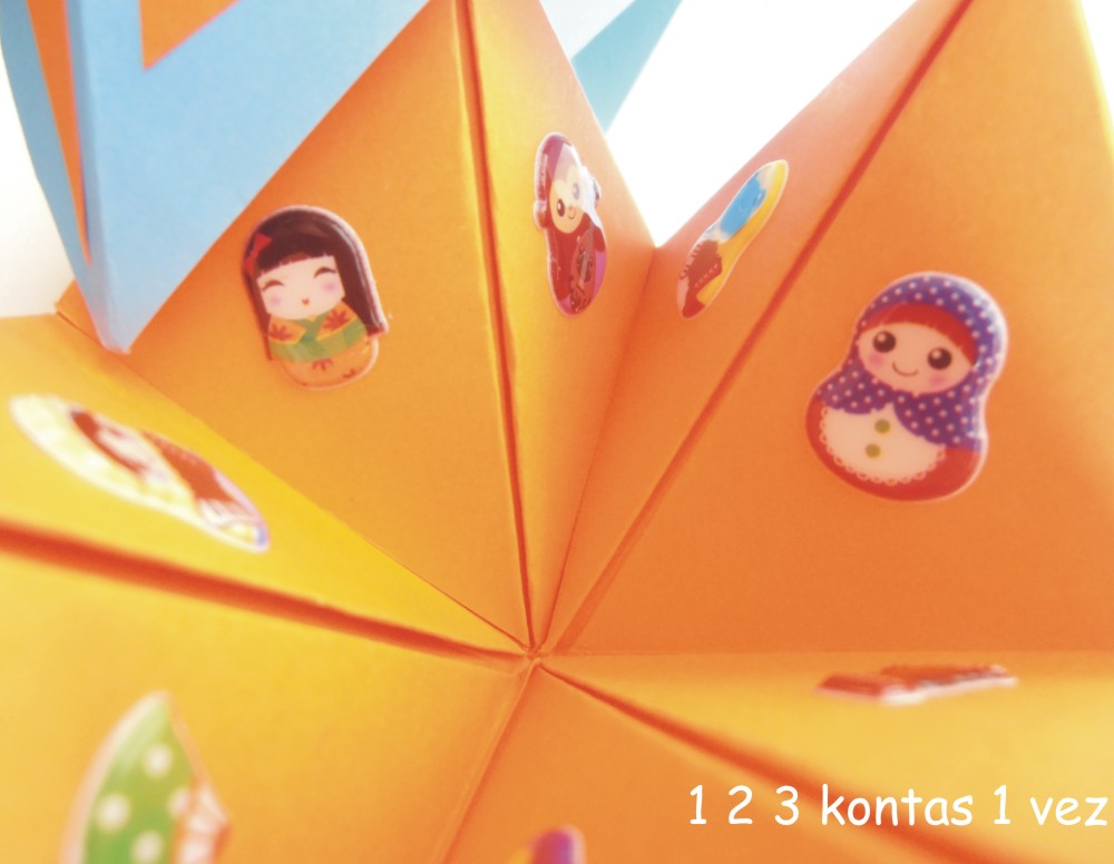 ORIGAMI JOGO em papel. 123 kontas 1 vez