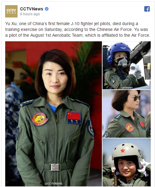 Juruterbang wanita pertama China jet pejuang J-10 mati 