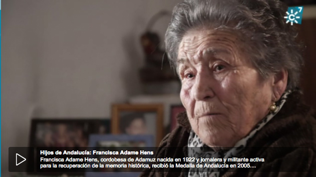 Documental Canal Sur: Francisca Adame Medalla de Andalucía