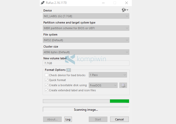 rufus scan iso file buat bootable