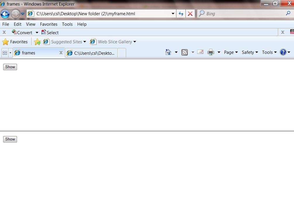HTML FRAMES HTML Frames Example with Output