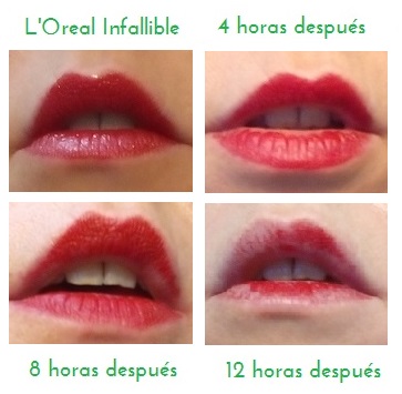review LOreal infallible 24h labial larga duracion continual Crimson 