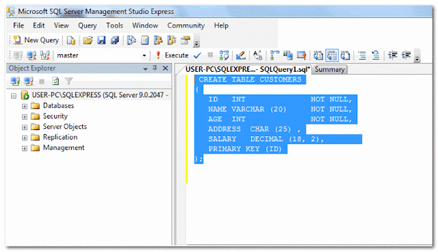 Tutorials - Table in Microsoft SQL Server - SQL Server