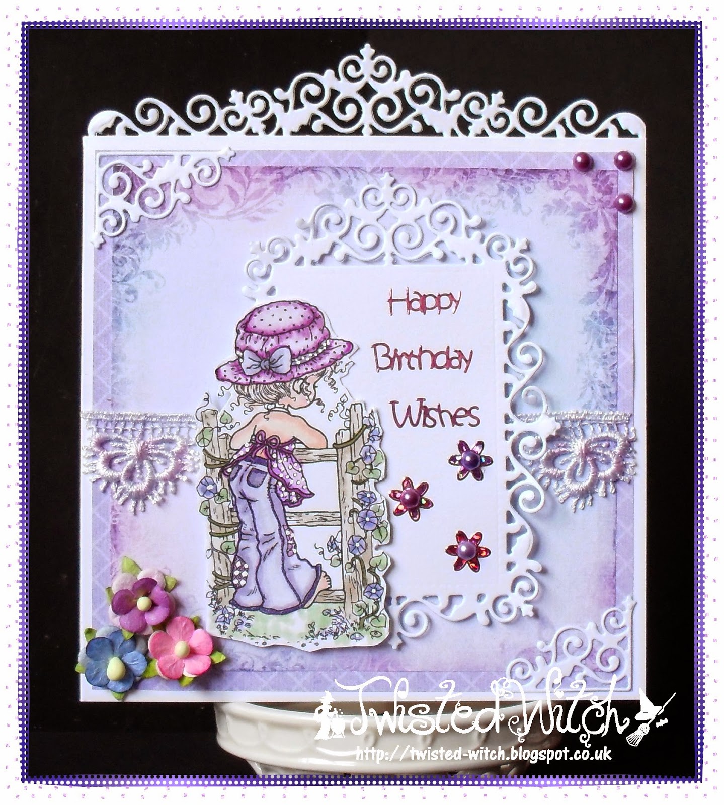 Crafty Cardmakers: #123 Ribbons/Lace and Pearls