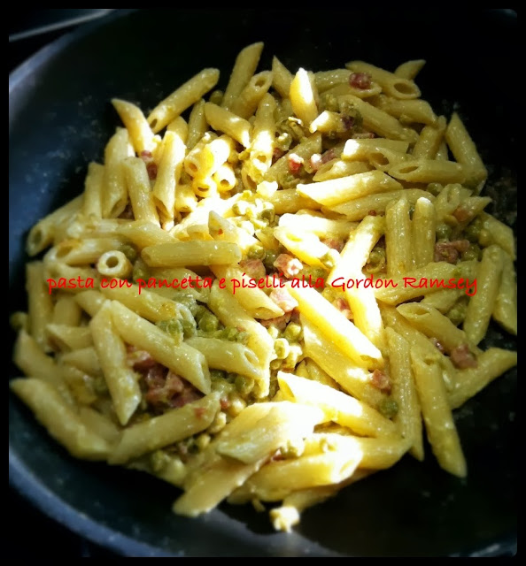 PASTA CON PANCETTA E PISELLI ALLA GORDON RAMSEY