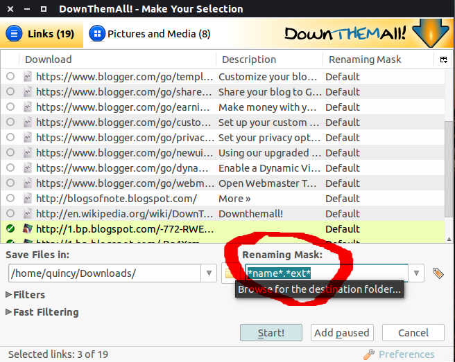 3. Down them all. Simple mass downloader. Down them all. 8 downthemall.