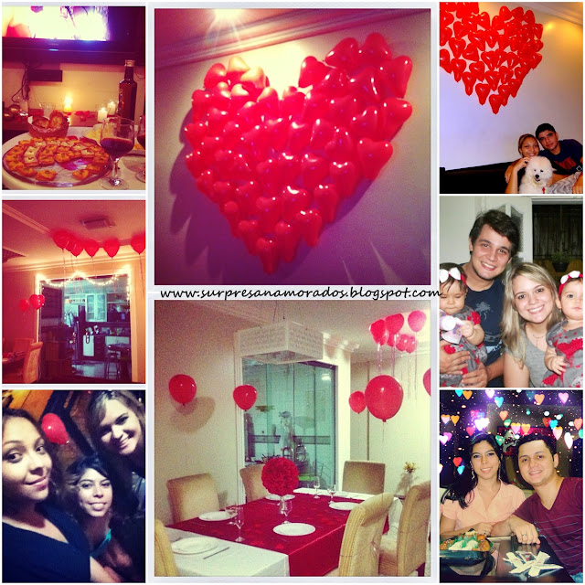 balões em forma de coração na parede