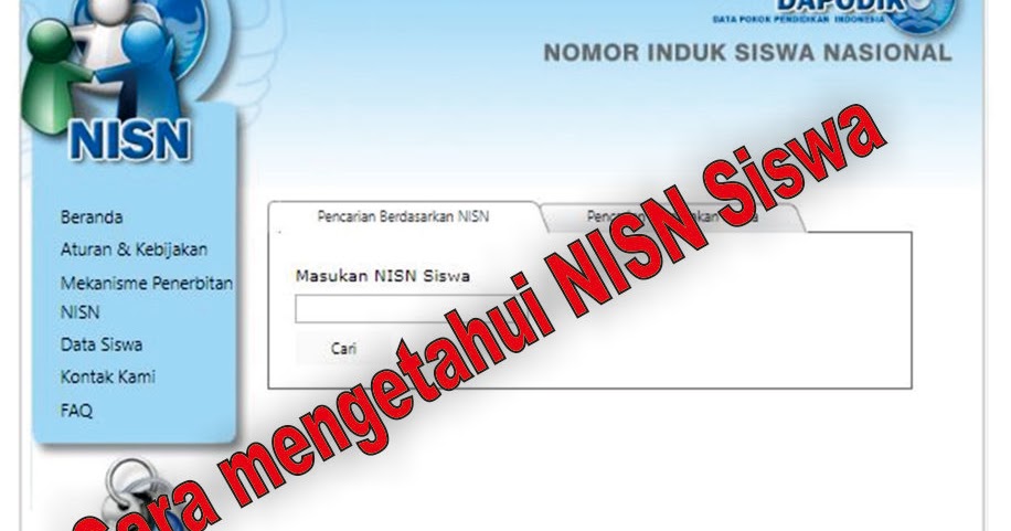 Cara Mengetahui Nisn Siswa Sd Smp Dan Sma