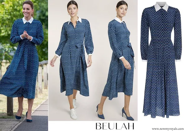 Kate Middleton wore Beulah London Shalini Micro Geo Floral Shirt Dress