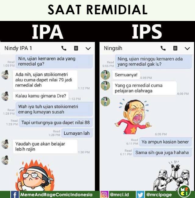 10 Meme Chat 'Anak IPA vs Anak IPS' Ini Kocaknya Bikin Ingat Masa SMA