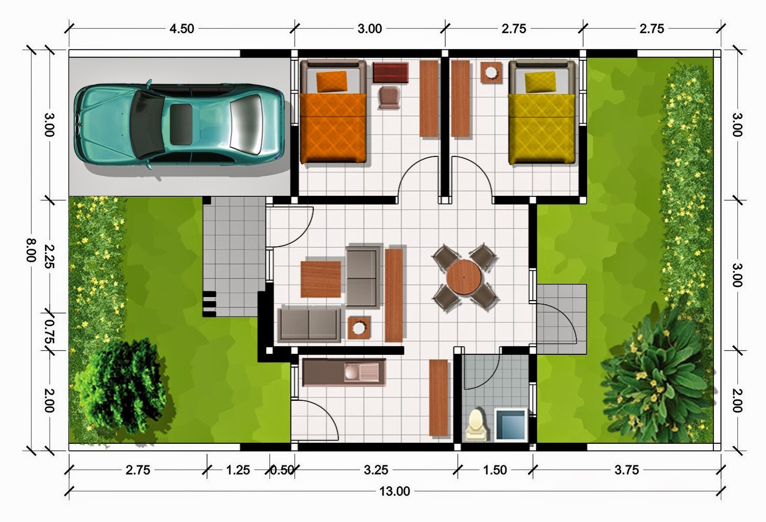 Denah Rumah Minimalis Type 36 Raja Disain Interior Umumnya Sekian