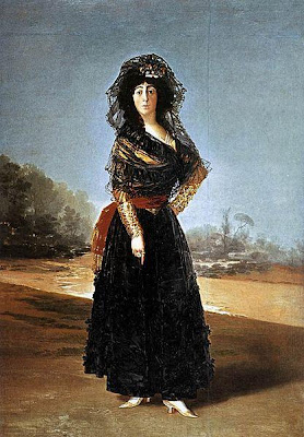 La duquesa de Alba vestida de negro de Francisco de Goya, óleo sobre lienzo, 210 × 149 cm
