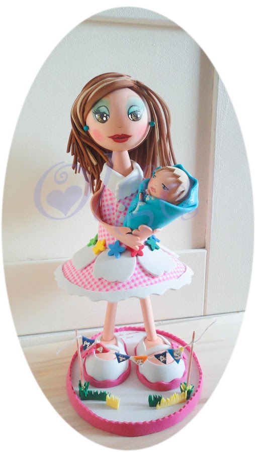 fofucha para baby shower mamá y bebé