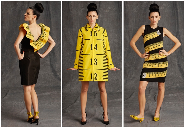 Moschino Pre-Fall 2015 Collection cf. Moschino 2015 Pre-Fall Cocktaildress with Big Cloth Measure Ribbon