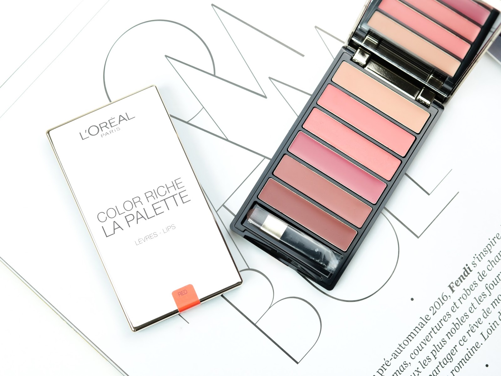 Color Riche de L'Oréal La palette lèvres Red et Nude Avis et Swatch
