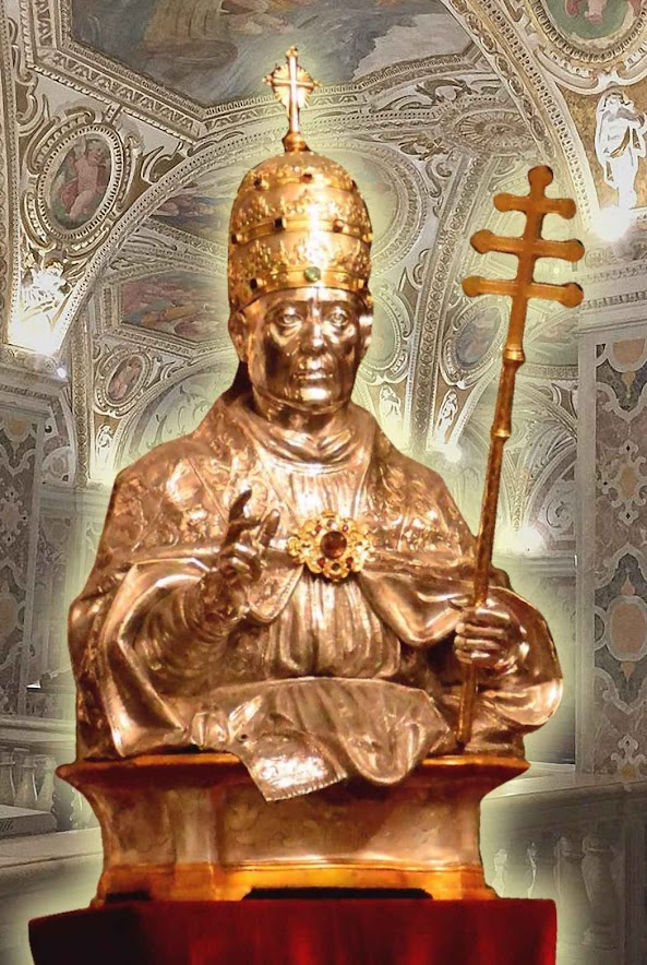 Busto de São Gregório VII  em ouro e prata, na catedral de Salerno