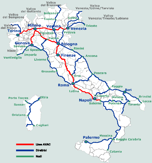 Italian Rail Map - Travel with Lucas