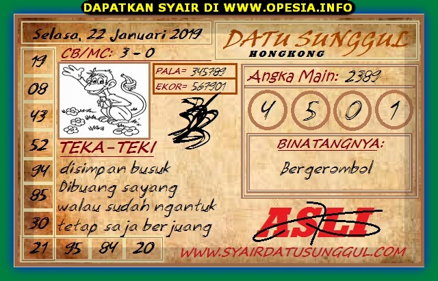 Prediksi Hk Datu Sunggul Selasa