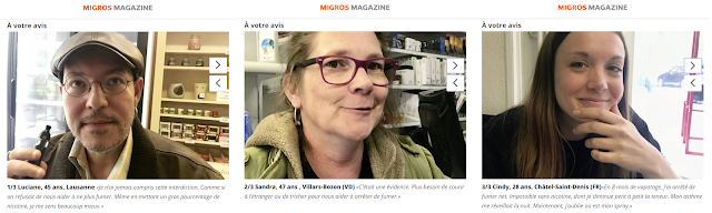 Migros magazine témoignages Des vapoteurs romands sauvés du tabagisme grâce à le nicotine