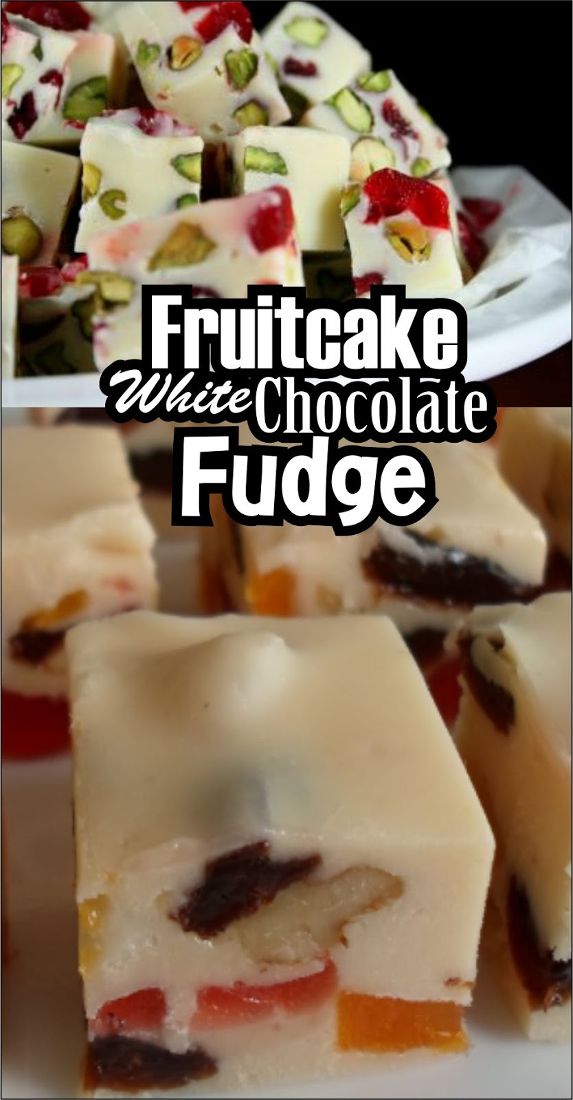 Fruitcake White Chocolate Fudge #Christmas #cake - angrygeorgian